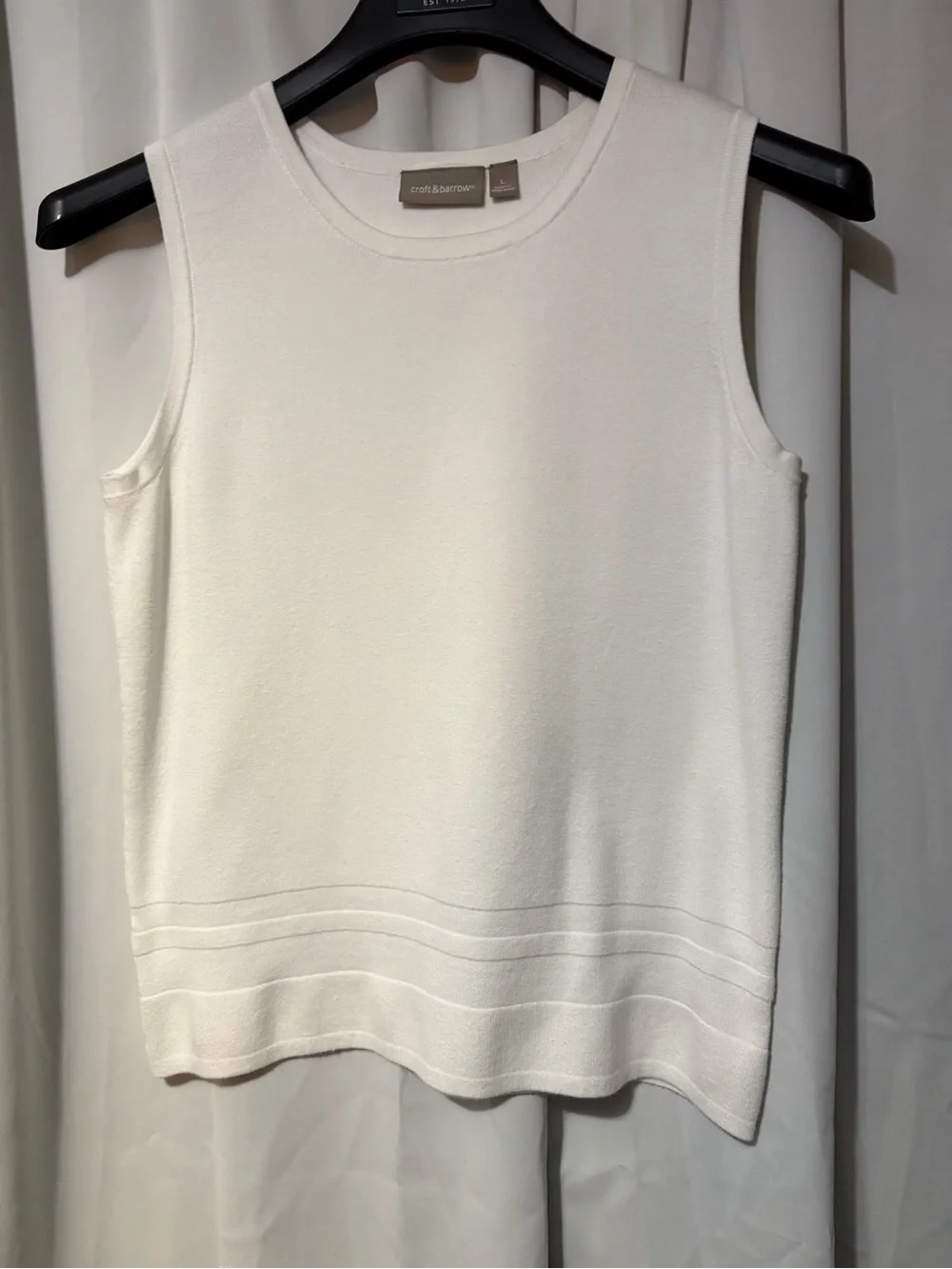 croft & barrow White Sleeveless Knit Sweater Tank #2112 - Picture 1 of 4